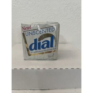 Dial Antibacterial Soap Unscented 3 Bars 5 Oz Each 1995 Vintage NOS 15 Oz Total